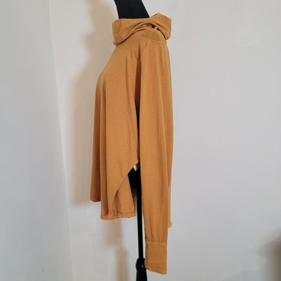 We the Free Large Long Sleeve Mustard Brown Cotton Mockneck Oversize OB1235140 - Picture 4 of 13